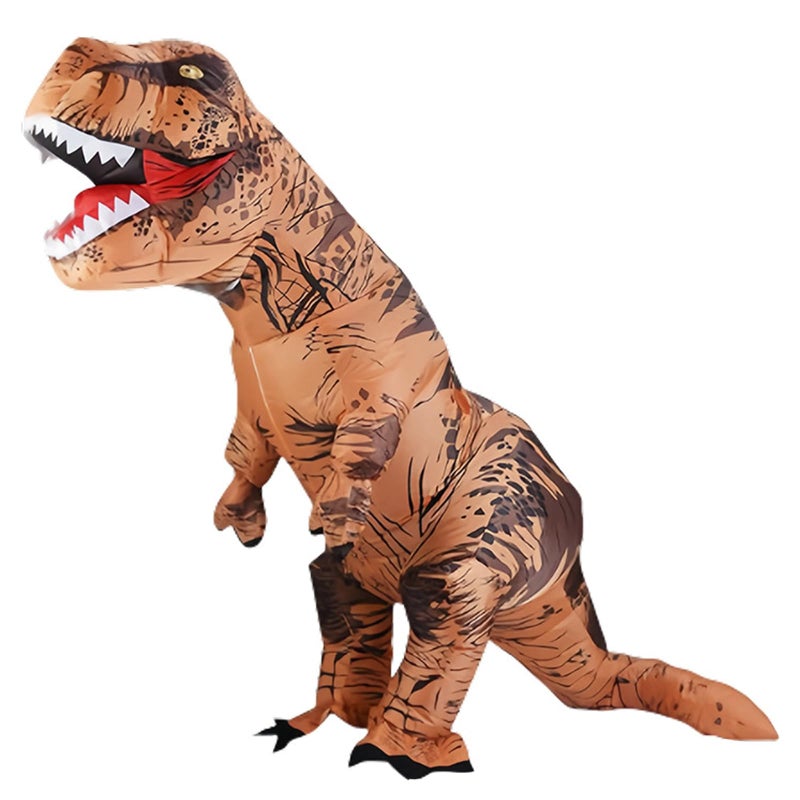 Qshine Adults T-Rex Inflatable Costume Fancy Dinosaur Suit Blow up Stegosaurus Jumpsuit Halloween Cosplay Costume - Image 1